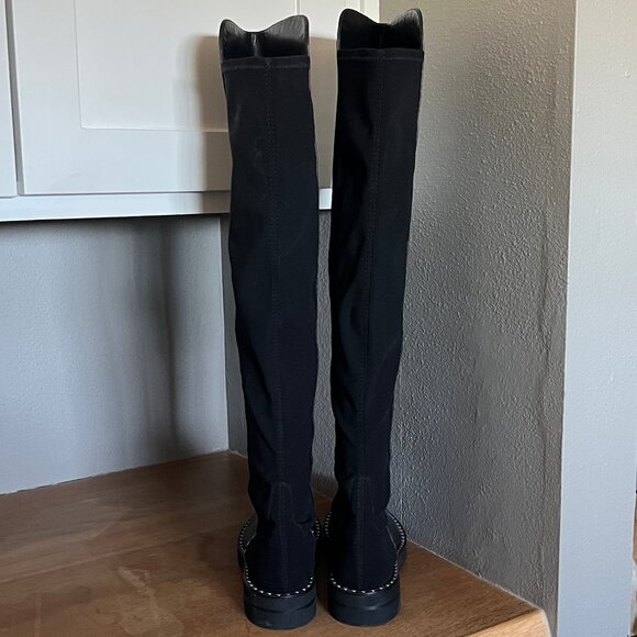 STUART WEITZMAN Limited Ed. 5050 Studded Leather Stretch OTK Boots Sz 9.5 NEW - Picture 7 of 11